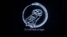 The Owls version of the Millennium Group's Ouroborus with the message 'It Is Still Dark Of Night'.
